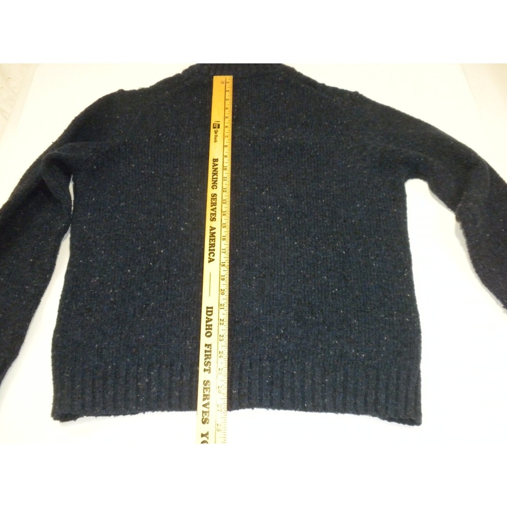 John‎ Lewis Sweater Mens XL Blue Marled Cable Knit 1/4 Zip Merino Wool Fisherman - Picture 14 of 16
